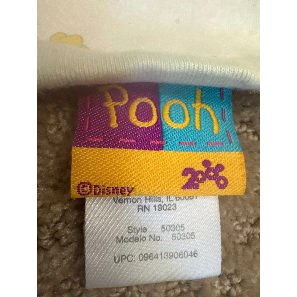 Disney Winnie the Pooh Cotton Receiving Blanket White Sage Green Vintage 2000's